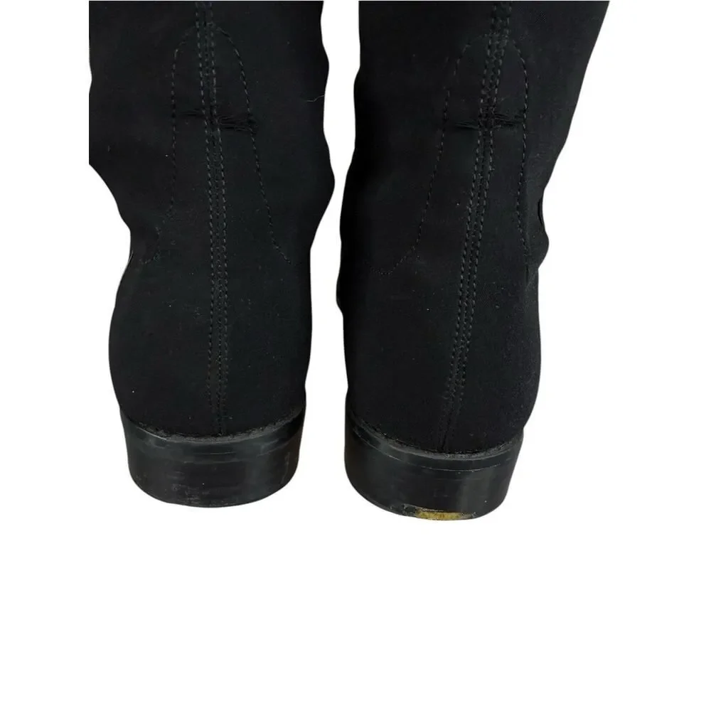 Stuart Weitzman 5050 Over The Knee Boots Black Leather Stretch Back US 6